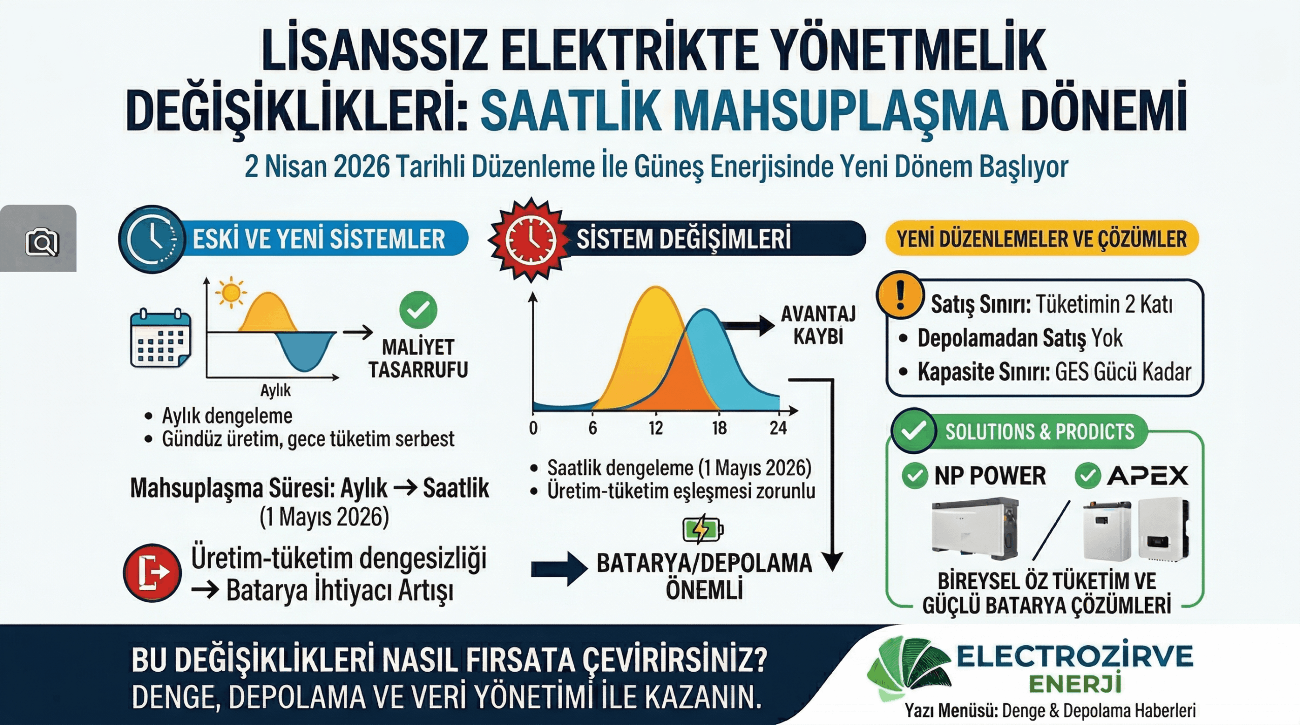 Güneş Enerjisinde Yeni Dönem: Saatlik Mahsuplaşma ve Depolama Zorunluluğu